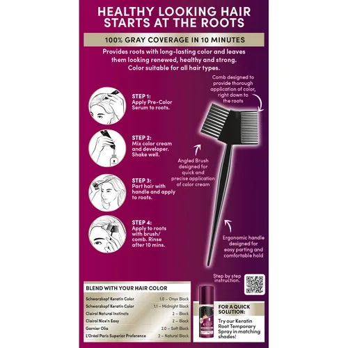 Vista 6 de Schwarzkopf® Keratin Root 1.0 Black Permanent Root Hair Dye Negro