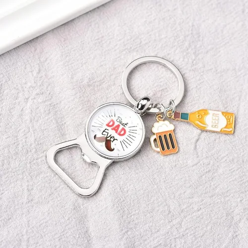 Vista 2 de Llavero abridor de botellas para papá, regalos para hombres, regalos del día del padre, regalo de hija e hijo, regalos divertidos para amantes