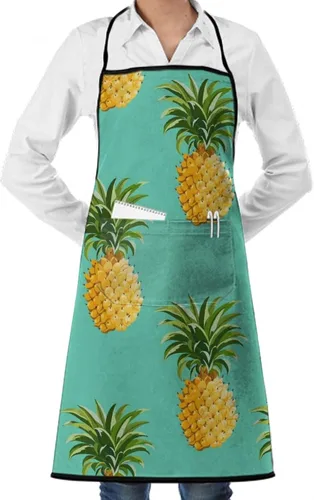 Vista 18 de Delantal de cocina para hombres y mujeres, ajustable con bolsillos, delantal de chef