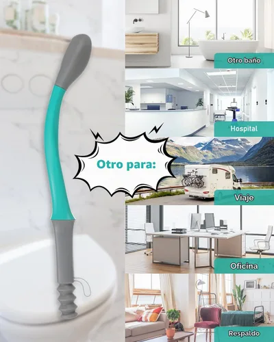 Vista 6 de Juego de limpiaparabrisas de largo alcance, incluye 2 ayudas de inodoro para herramienta de limpieza y cepillo de baño de mango largo, ayuda