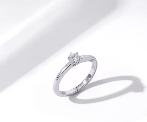 Vista 7 de Tienda Collection Sterling Silver Solitaire Ring set with Round Infinite Elements Cubic Zirconia