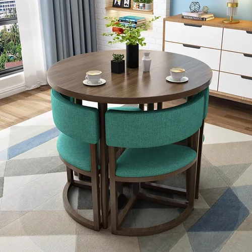 Vista 17 de YVYKFZD Round Conference Table, Small Office Reception Room Club Table, Business Conference Room Table and Chair, Simple Kitchen Dining Table Set