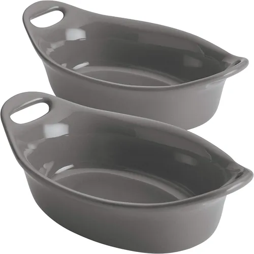 Vista 12 de Rachael Ray Ceramics - Juego de gratin ovalado, dos piezas de 355 ml, color azul agave