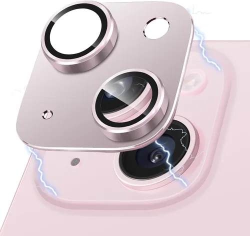 Vista 30 de Protector de Lente de Cámara para iPhone 14 / iPhone 14 Plus Película de Cubierta de Cámara de Metal, Vidrio Templado 9H, Antiarañazos, Compatible