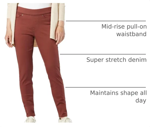 Vista 5 de Signature by Levi Strauss & Co. Gold - Pantalones de mezclilla ajustados, totalmente moldeadores, con cierre de cremallera, para mujer