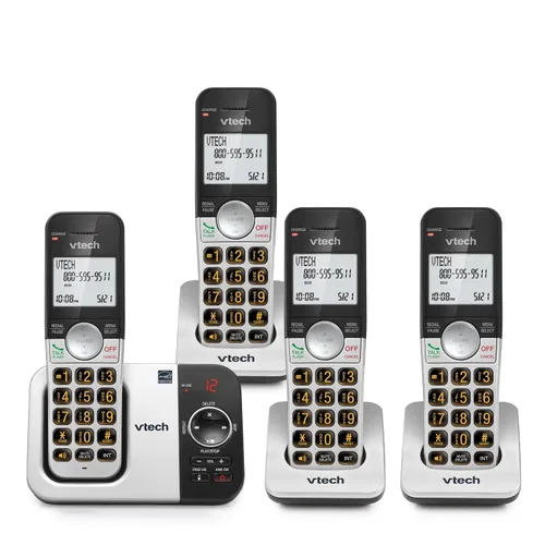 Vista 13 de VTech Teléfono inalámbrico con pantalla grande y botones grandes, DECT 6.0 con identificador de llamadas/llamada en espera, altavoz dúplex completo