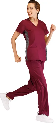 Vista 4 de Minty Mint - Conjunto de ropa médica para mujer, cuello en V, con paneles de ventilación, XS