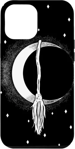 Vista 25 de Funda para iPhone 16 con diseño de luna creciente, escoba de bruja, vintage, Halloween, niñas y mujeres