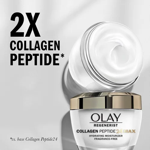 Vista 4 de Olay Regenerist Collagen Peptide 24 MAX Hidratante Facial Hidratante (1.7 Oz) y Retinol 24 MAX Crema Facial Nocturna, Sin Fragancia (1.7 Oz) + 2