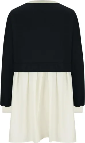 Vista 6 de Sudadera de gran tamaño para mujer, cuello redondo, minivestido de manga larga, sin botones, ajuste relajado, sudaderas de moda
