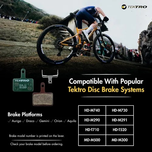 Vista 3 de TEKTRO E10.11 Disc Brake Pads, Resin Compound for Smooth & Powerful Braking