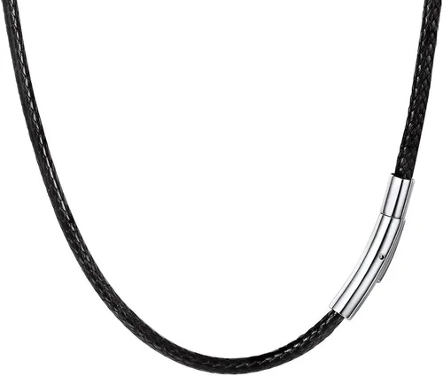 Vista 39 de PROSTEEL Collar de cuero impermeable para hombre, 0.079 in/0.118 in, 16 a 30 pulgadas, con cierre de acero inoxidable, cadena de bricolaje