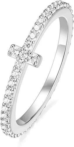 Vista 8 de EAMTI - Anillo de matrimonio de plata de ley 925 de 5/64 pulgadas, con circonias cúbicas, apilable, anillo de compromiso, tallas de la 3 a la 13
