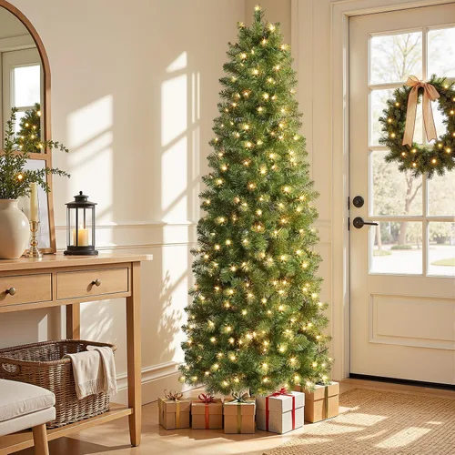 Vista 5 de SHareconn - Árbol de Navidad artificial preiluminado de 4 pies y luces