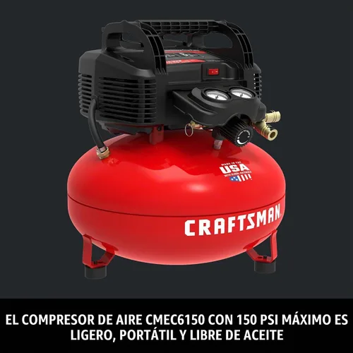 Vista 4 de CRAFTSMAN Kit combinado de clavadora Brad y compresor de aire con manguera (CMEC1KIT18)