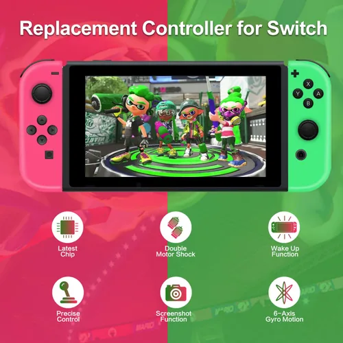 Vista 2 de Controller for Nintendo Switch, Compatible with Nintendo Switch Controller, Right and Left Switch Joypad Controllers Wireless Replacement Joy-pad