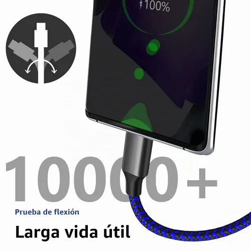 Vista 4 de Cable de carga USB tipo C de 10 pies, 3 unidades, USB A a USB C, cable de carga rápida compatible con iPhone 16 15 Pro Max, Samsung Galaxy S24 S23