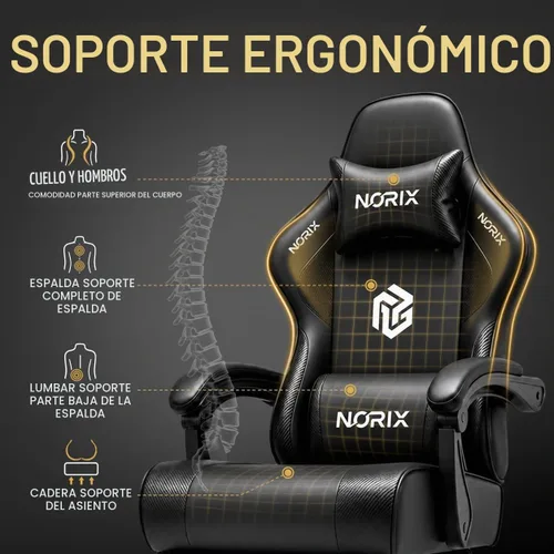 Vista 6 de Silla de juegos para adultos, silla de juegos para jugadores, silla de PC Negro