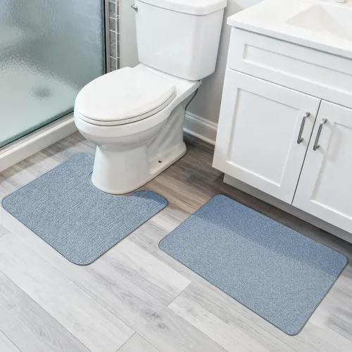 Vista 56 de Tapete de baño ultrafino, con base de goma, antideslizante, secado rápido, lavable a máquina, pelo bajo, absorbente, para ducha exterior, fregadero
