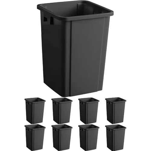 Vista 35 de Bote de basura cuadrado negro de 19 galones para restaurante, papelera comercial, papelera de plástico alto, papelera industrial, papelera cuadrada