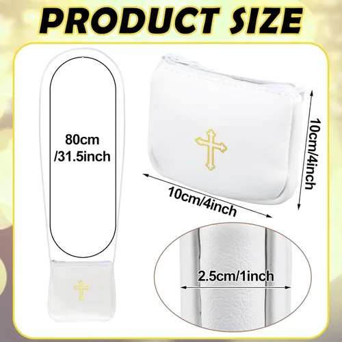 Vista 2 de Funda de cuero para Pyx, estuche de Pyx católico con correa para comunión, sacerdotes anfitriones, diáconos, regalos