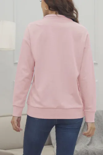 Vista 30 de KINGFEN Sudadera de manga larga con cremallera de un cuarto para mujer