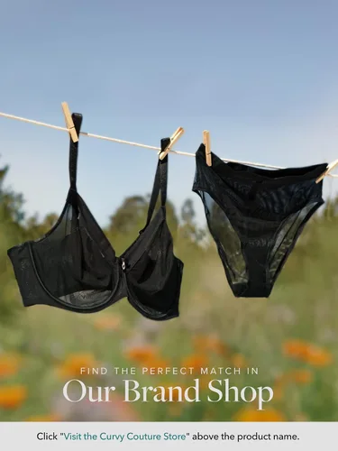 Vista 6 de Curvy Couture Sujetador de malla transparente de cobertura completa sin forro con aros para mujer