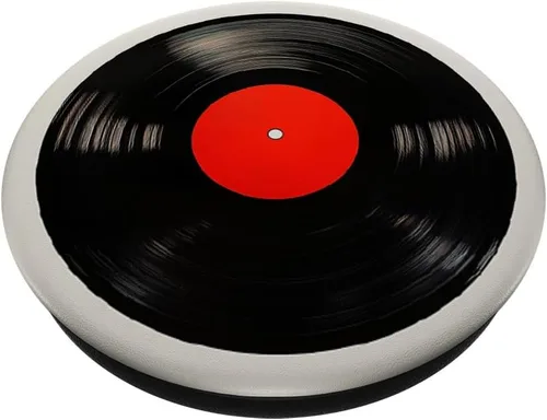 Vista 2 de Red Vinyl Record Player Vinyl Collector Retro Music Lover PopSockets Adhesive PopGrip
