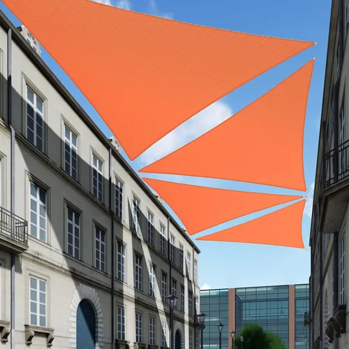 Vista 10 de TANG Toldo parasol triangular de 2 x 2 x 2 pies, para patio, tela permeable con bloqueo UV para pérgola, patio trasero, porche, terraza, jardín Beige