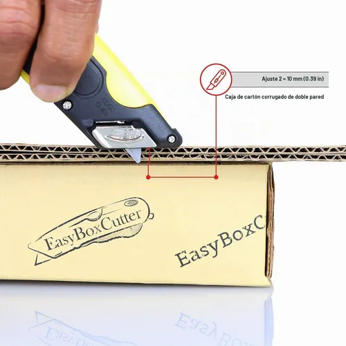Vista 5 de EasyCut 2000 Cuchillo utilitario retráctil seguro para cortar cajas, amarillo, 09700