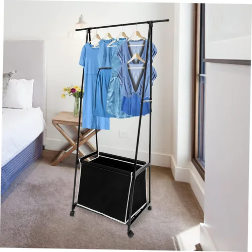 Vista 7 de WOONEKY Perchero portátil cestas de metal percha soporte de ropa resistente para dormitorio