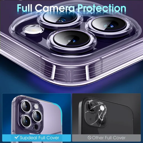 Vista 855 de Supdeal Funda cristalina transparente para iPhone 11, [No se amarillea] [Protección de la cámara] [Probado contra caídas de grado militar] Funda