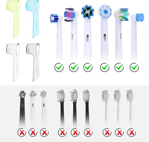 Vista 7 de 2 tapas para cepillos de dientes eléctricos, cubiertas de cabeza de cepillo de dientes eléctrico compatibles con cabezales Oral B