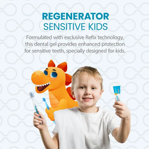 Vista 3 de Dentaclean - Paquete de 3 geles dentales sensibles regeneradores para niños, regeneración de esmalte, prevención de caries y alivio