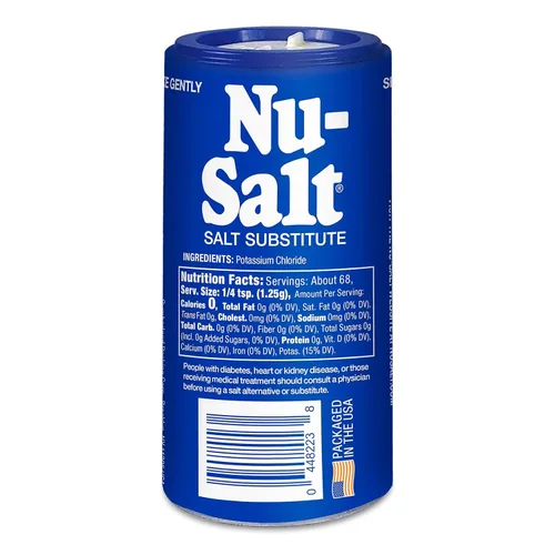 Vista 6 de Nu-Salt Sustituto de sal sin sodio, botella agitadora de 3 onzas (paquete de 1) Potassium Chloride Table Salt Alternative, Vegan, Good for Chips