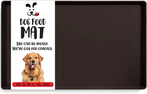 Vista 25 de DogBuddy Tapete antideslizante para la comida y el agua de perros y mascotas, impermeable, de silicona, con bordes, XS (11 x 11 pulgadas), negro