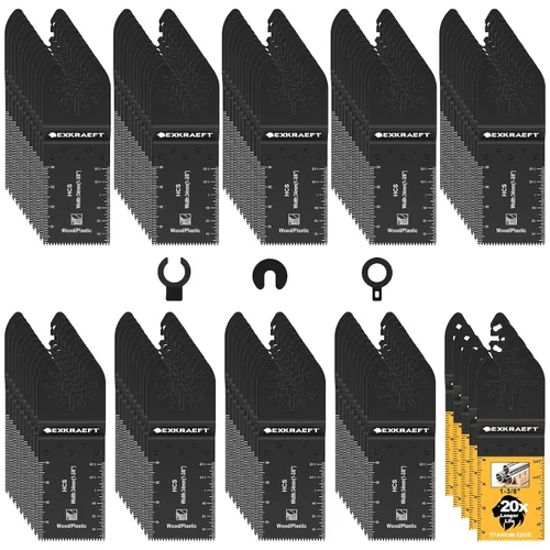 Vista 9 de Juego de 26 cuchillas oscilantes para herramientas oscilantes, de titanio, para madera, plástico, metal, bimetálicas, para Dewalt Milwaukee Ryobi