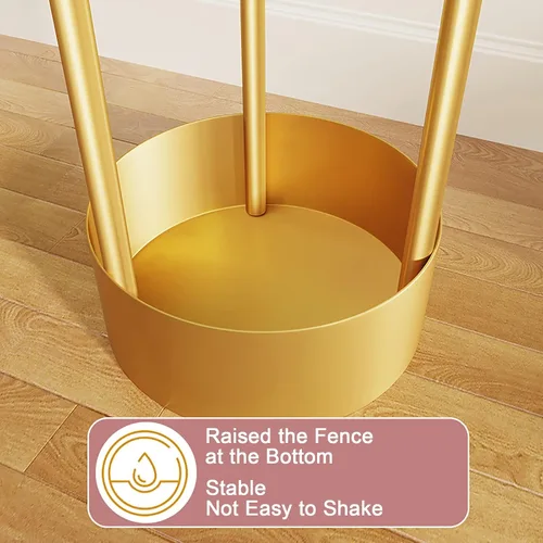 Vista 3 de Umbrella Stand Holder Organizer Entryway Freestanding, for Canes, Walking Sticks Umbrella Racks, Metal Umbrella Holder (Color : Gold)