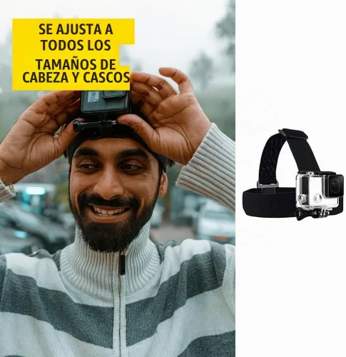 Vista 4 de Soporte de correa para la cabeza para todas las cámaras GoPro Hero + un paño de microfibra eCostConnection