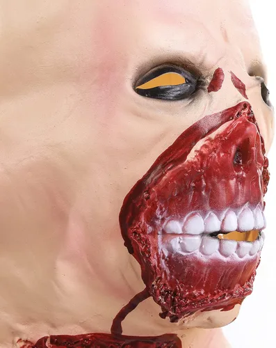 Vista 4 de Faithtur Máscara de disfraz de Halloween, máscara de cuerno aterrador, disfraz de monstruo, Halloween, cosplay