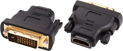 Vista 7 de Adaptador DVI a HDMI DTECH DVI macho a HDMI hembra bidireccional convertidor de puerto DVI-D 4K 1080P conector chapado en oro