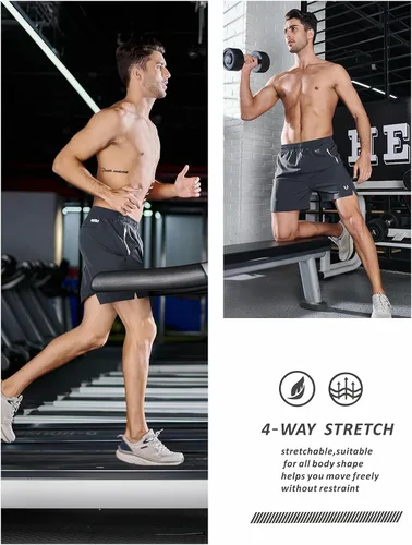 Vista 4 de NORTHYARD Pantalones cortos deportivos para correr para hombre, 5 pulgadas, 7 pulgadas, 9 pulgadas, entrenamiento, gimnasio, tenis, secado rápido