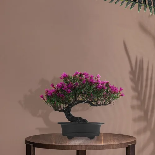 Vista 3 de HOMSFOU Plantas falsas en maceta, planta de vegetación falsa, flores artificiales en maceta, árbol artificial de simulación de árbol de bienvenida