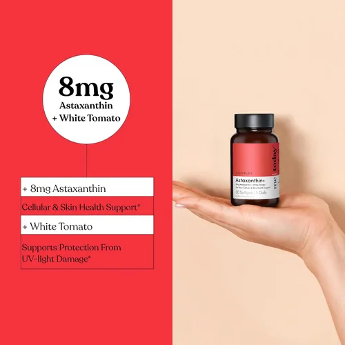 Vista 2 de me today Complejo Astaxantina+suplemento de 8 mg - Potentes cápsulas blandas de apoyo antioxidante - Complejo natural de salud de la piel