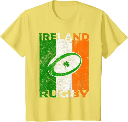 Vista 45 de Camiseta de rugby irlandés con la bandera de Irlanda, regalo vintage Negro