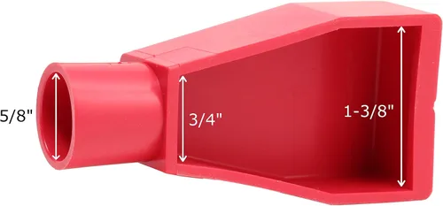Vista 4 de Fastronix cubierta negra y roja de plástico para terminal de batería flexible