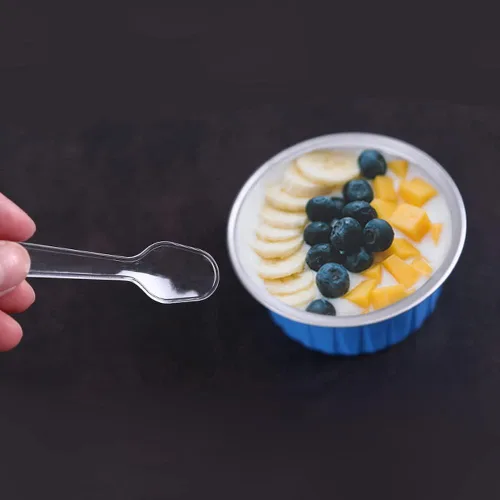 Vista 3 de 200 cucharas de plástico transparente desechables para helado, pasteles, pudín, yogur, aperitivo (2.95 pulgadas)