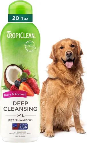 Vista 24 de TropiClean Champú y acondicionador 2 en 1 para perros, aroma a papaya de larga duración, desenredante hidratante para perros, seguro para cachorros
