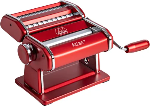 Vista 8 de Marcato Hecho en Italia Atlas+Máquina de pasta, negro. Rodillos de acero cromado y aluminio, doble cortador para lasaña, fettuccine y espagueti