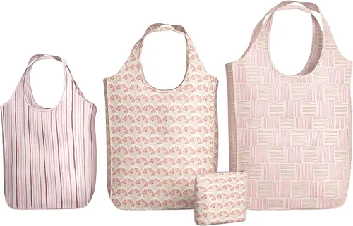 Vista 22 de Pure Sage Bolsa de comestibles reutilizable - Elegantes bolsas de compras para comestibles - Bolsa plegable